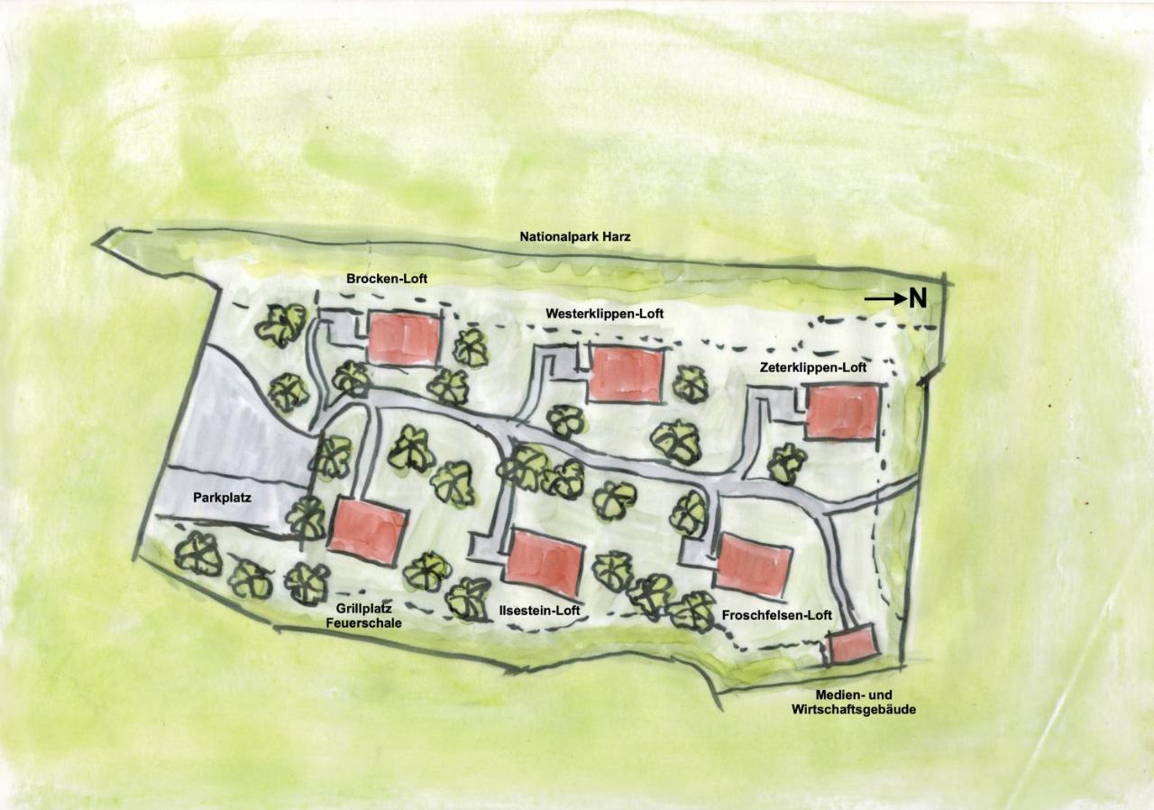 Baumwipfel-Resort "Lug Ins Land" Ilsenburg Esterno foto